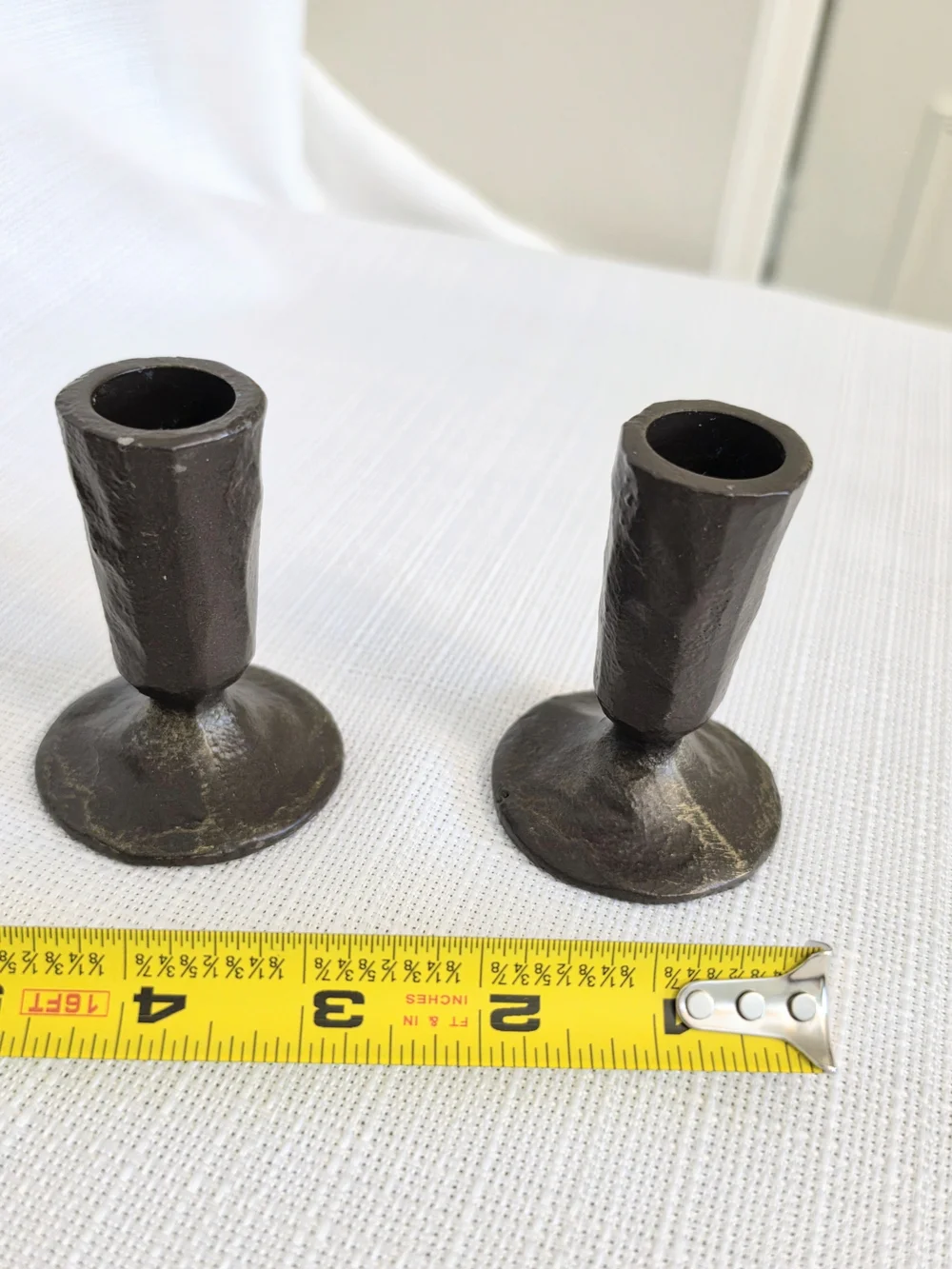 Primitive Cast Metal Candlestick Holders 3